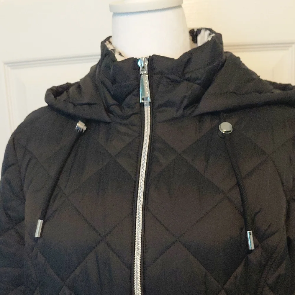 Laundry By Shelli Segal Black Quilted Puffer Coat - Picture 6 of 6